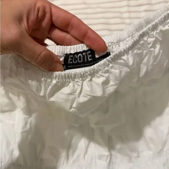 Ecote White Tiered Flare Maxi Skirt size M Women - Picture 3 of 4